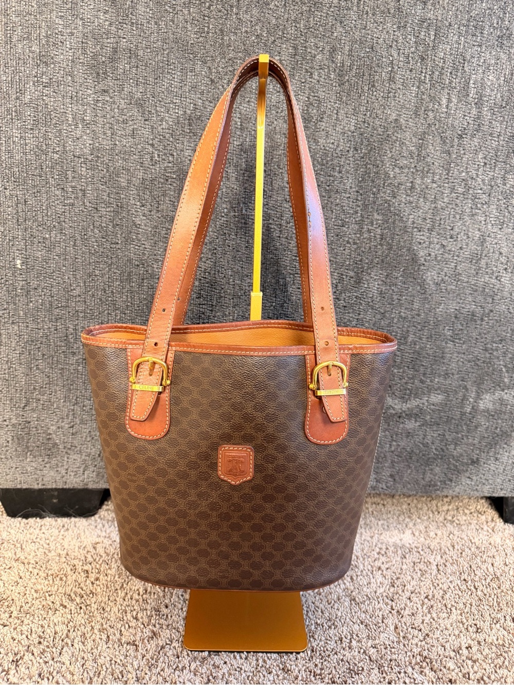 Authentic Vintage Celine Macadam Leather Bucket Purse
